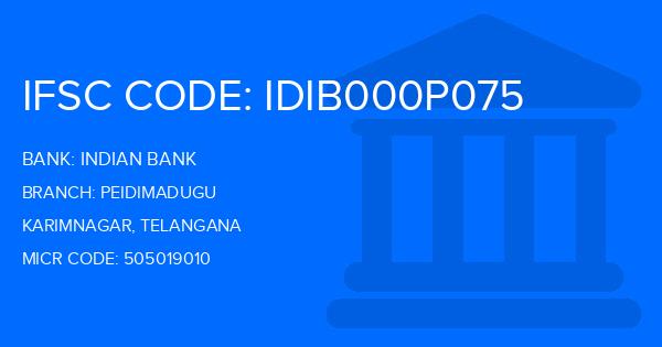 Indian Bank Peidimadugu Branch IFSC Code
