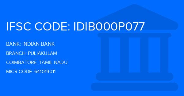 Indian Bank Puliakulam Branch IFSC Code