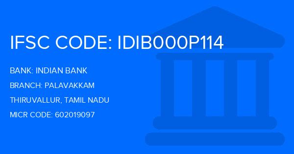 Indian Bank Palavakkam Branch IFSC Code