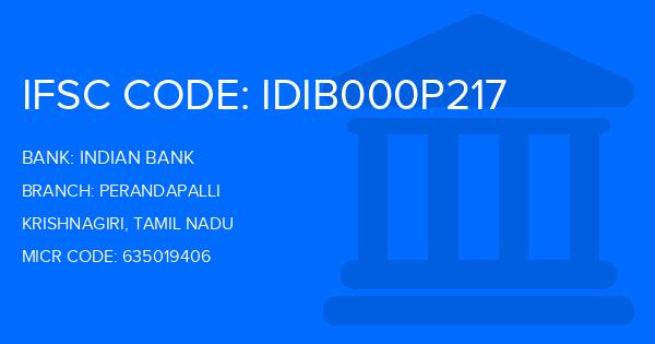 Indian Bank Perandapalli Branch IFSC Code
