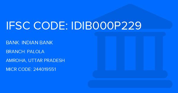 Indian Bank Palola Branch IFSC Code