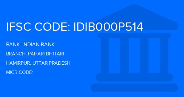 Indian Bank Pahari Bhitari Branch IFSC Code