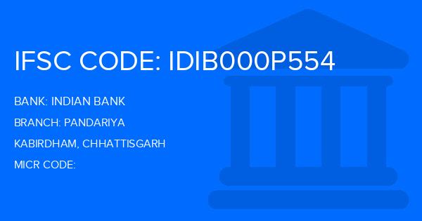 Indian Bank Pandariya Branch IFSC Code