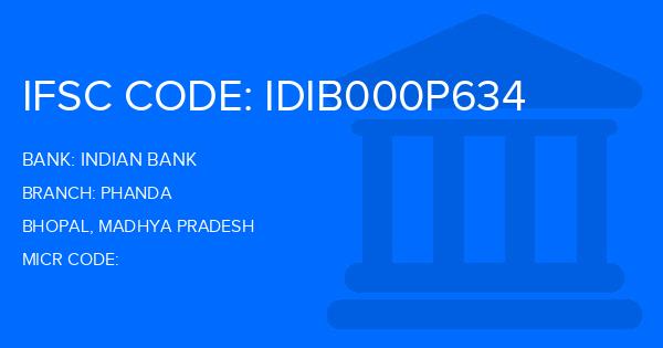 Indian Bank Phanda Branch IFSC Code