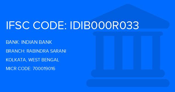 Indian Bank Rabindra Sarani Branch IFSC Code