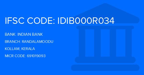 Indian Bank Randalamoodu Branch IFSC Code