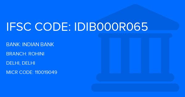 Indian Bank Rohini Branch IFSC Code