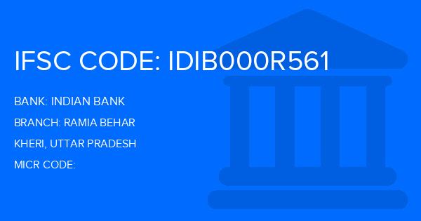 Indian Bank Ramia Behar Branch IFSC Code