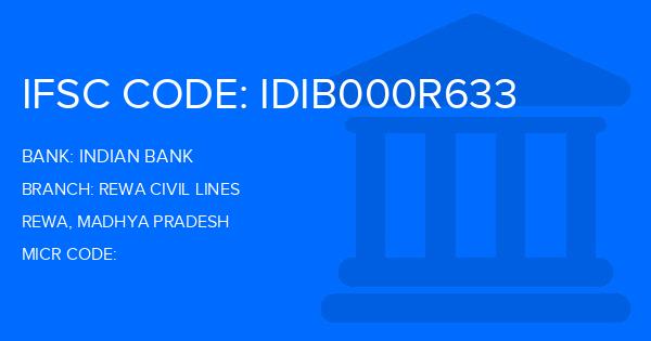 Indian Bank Rewa Civil Lines Branch IFSC Code