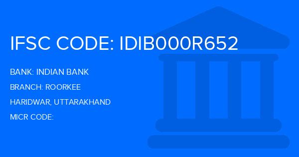Indian Bank Roorkee Branch IFSC Code
