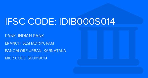 Indian Bank Seshadripuram Branch IFSC Code