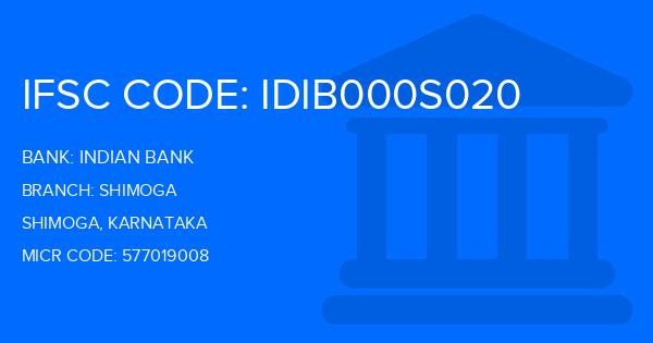 Indian Bank Shimoga Branch IFSC Code