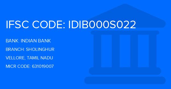 Indian Bank Sholinghur Branch IFSC Code