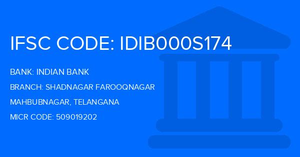 Indian Bank Shadnagar Farooqnagar Branch IFSC Code