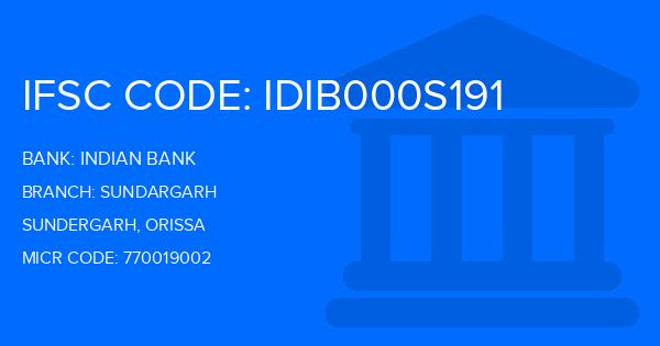 Indian Bank Sundargarh Branch IFSC Code