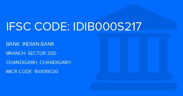 Indian Bank Sector 20D Branch IFSC Code