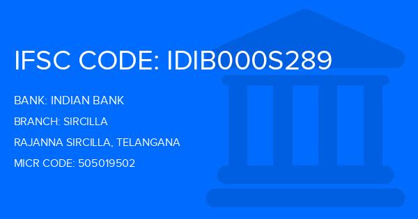 Indian Bank Sircilla Branch IFSC Code
