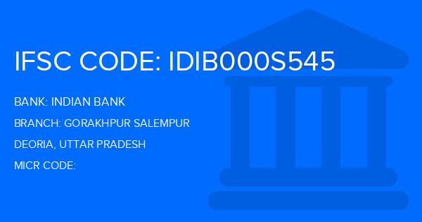 Indian Bank Gorakhpur Salempur Branch IFSC Code