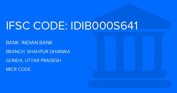 Indian Bank Shahpur Dhanwa Branch IFSC Code
