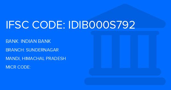 Indian Bank Sundernagar Branch IFSC Code