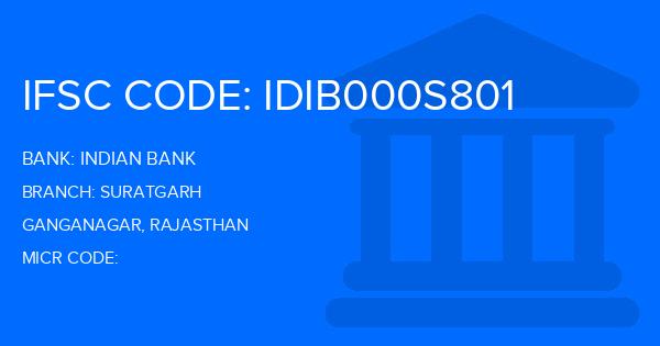 Indian Bank Suratgarh Branch IFSC Code