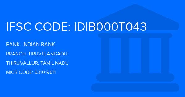 Indian Bank Tiruvelangadu Branch IFSC Code