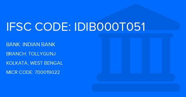 Indian Bank Tollygunj Branch IFSC Code