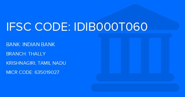 Indian Bank Thally Branch IFSC Code