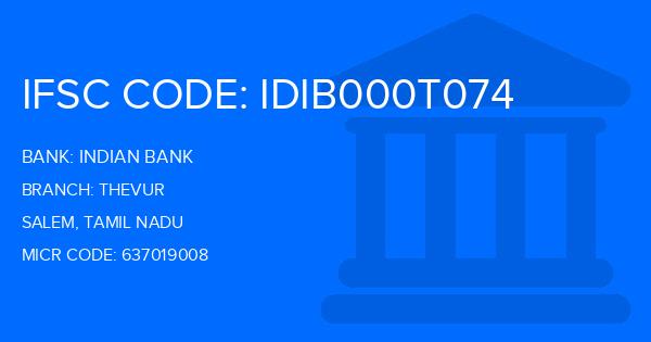Indian Bank Thevur Branch IFSC Code