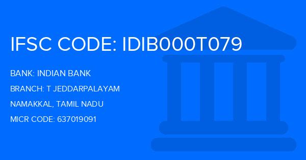 Indian Bank T Jeddarpalayam Branch IFSC Code
