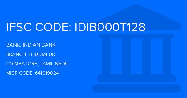 Indian Bank Thudialur Branch IFSC Code