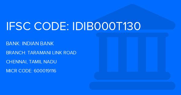 Indian Bank Taramani Link Road Branch IFSC Code
