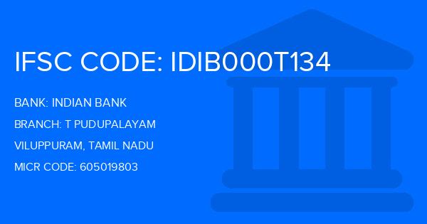 Indian Bank T Pudupalayam Branch IFSC Code