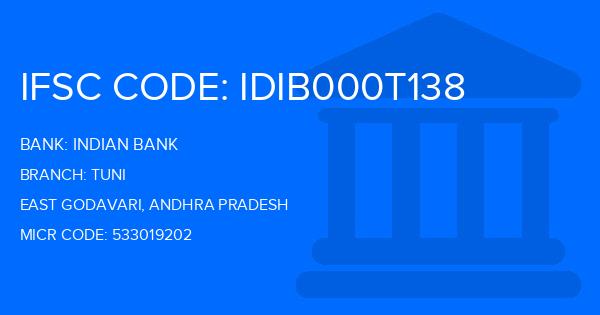 Indian Bank Tuni Branch IFSC Code