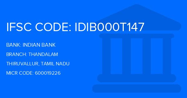 Indian Bank Thandalam Branch IFSC Code