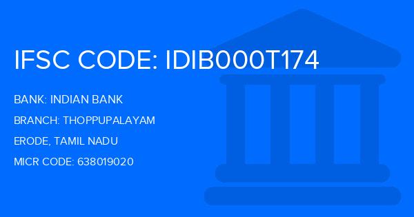 Indian Bank Thoppupalayam Branch IFSC Code