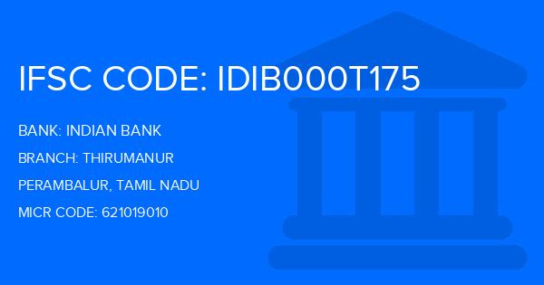 Indian Bank Thirumanur Branch IFSC Code