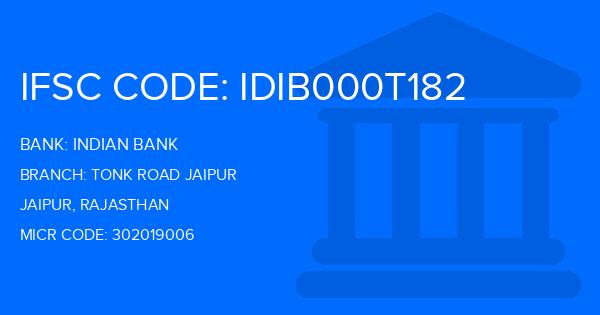 Indian Bank Tonk Road Jaipur Branch IFSC Code