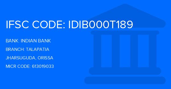 Indian Bank Talapatia Branch IFSC Code