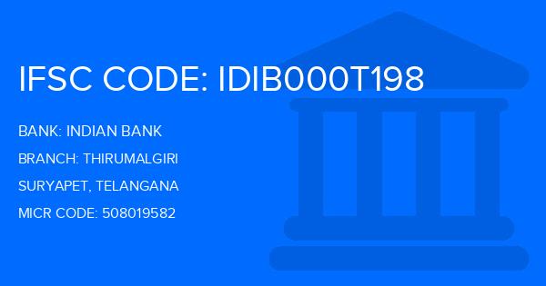 Indian Bank Thirumalgiri Branch IFSC Code