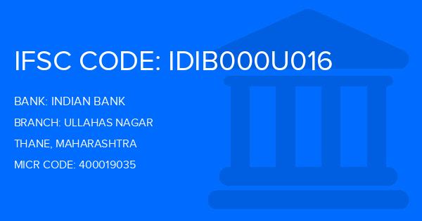 Indian Bank Ullahas Nagar Branch IFSC Code