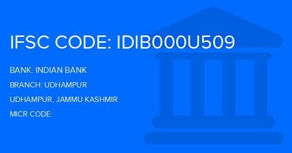 Indian Bank Udhampur Branch IFSC Code