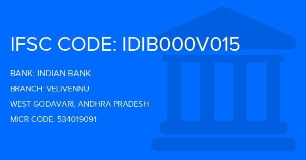 Indian Bank Velivennu Branch IFSC Code