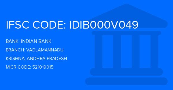 Indian Bank Vadlamannadu Branch IFSC Code