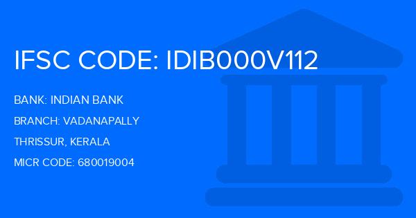 Indian Bank Vadanapally Branch IFSC Code