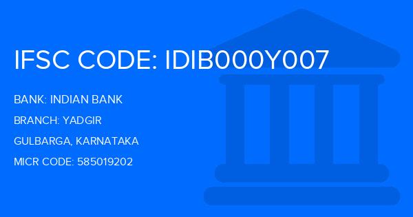 Indian Bank Yadgir Branch IFSC Code