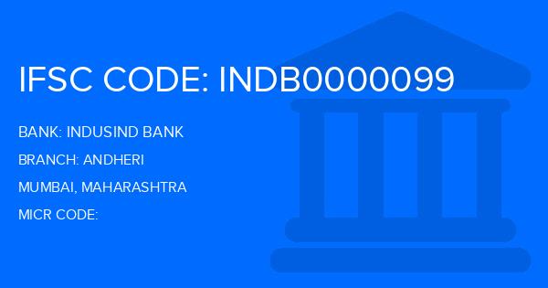 Indusind Bank Andheri Branch IFSC Code