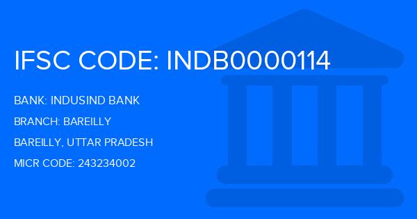 Indusind Bank Bareilly Branch IFSC Code