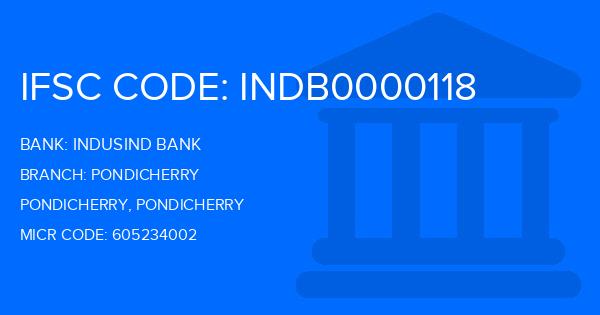 Indusind Bank Pondicherry Branch IFSC Code