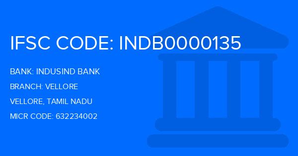 Indusind Bank Vellore Branch IFSC Code